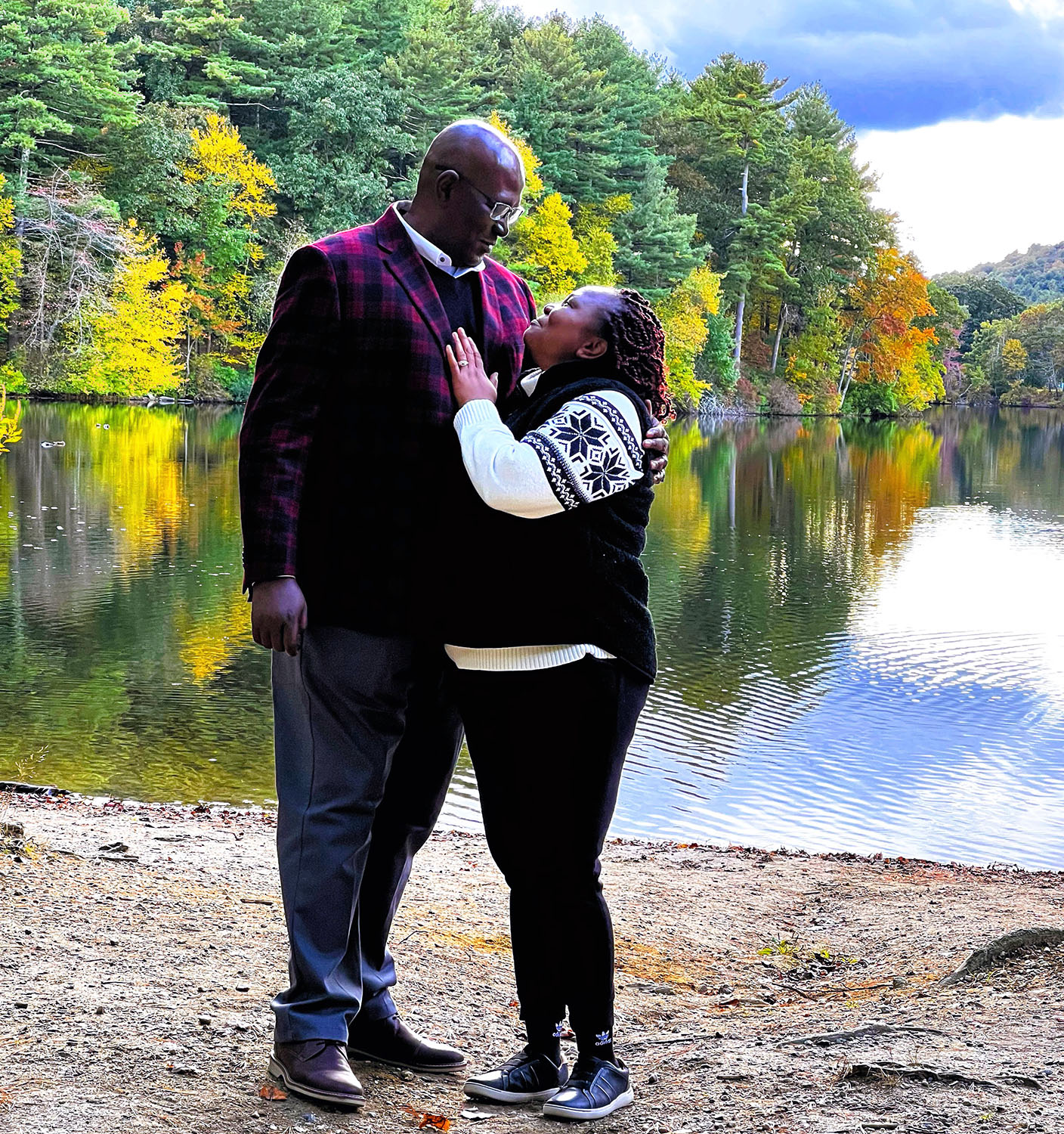 John Aghadiuno with wife, Bertha Aghadiuno. At Houghton's Pond, MA